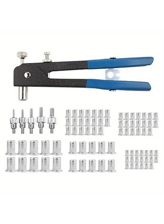 86pcs Rivet Nut Tool Kit Hand Riveter Set with M3 M4 M5 M6 M8 Threaded Rivet Nuts Mandrel for Automotive Motorcycle Bicycle Scooter Car Truck - Image 2